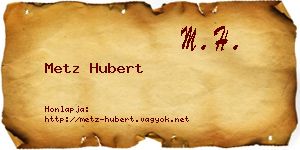Metz Hubert névjegykártya